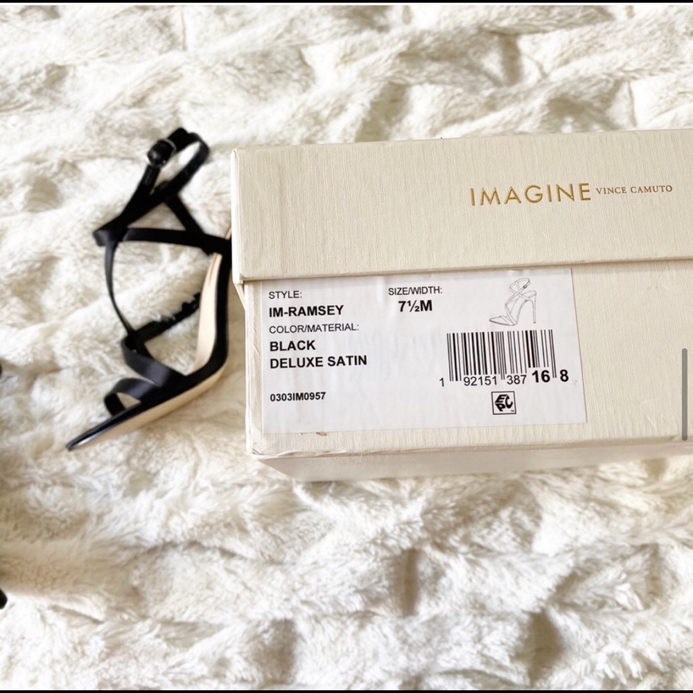 IMAGINE VINCE CAMUTO Ramsey Black Satin Stilettos